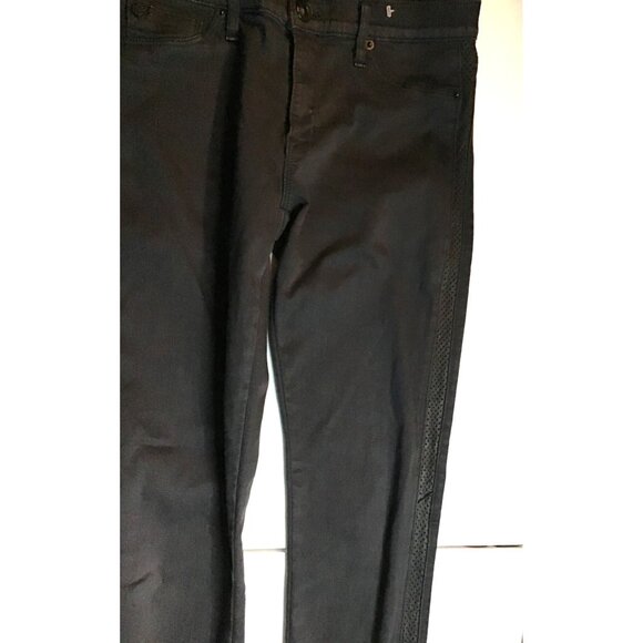 HUDSON-WOMENS BLACK 91.5% COTTON WITH 100% LAMB NAPPA SUPER SKINNY JEANS SIZE 28 - Picture 8 of 9